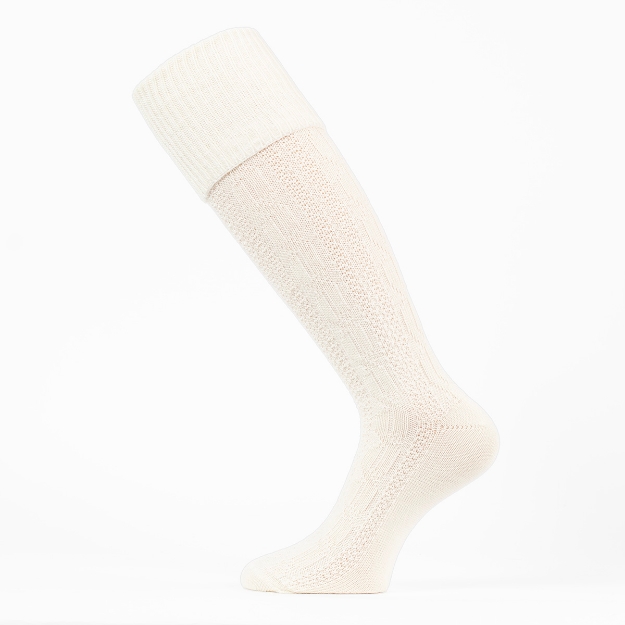 BUNAD KNESTRØMPER LANG Ullhvit 40-42